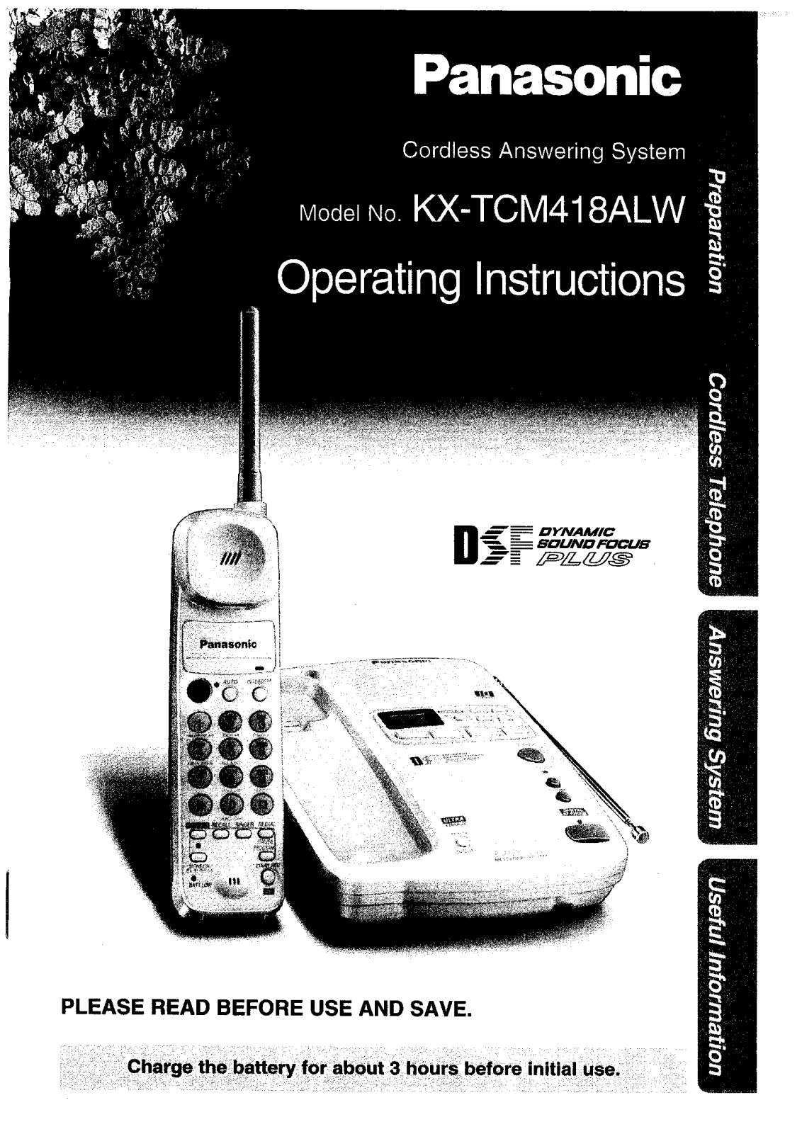 Panasonic KX-TCM418ALW Operating Instruction