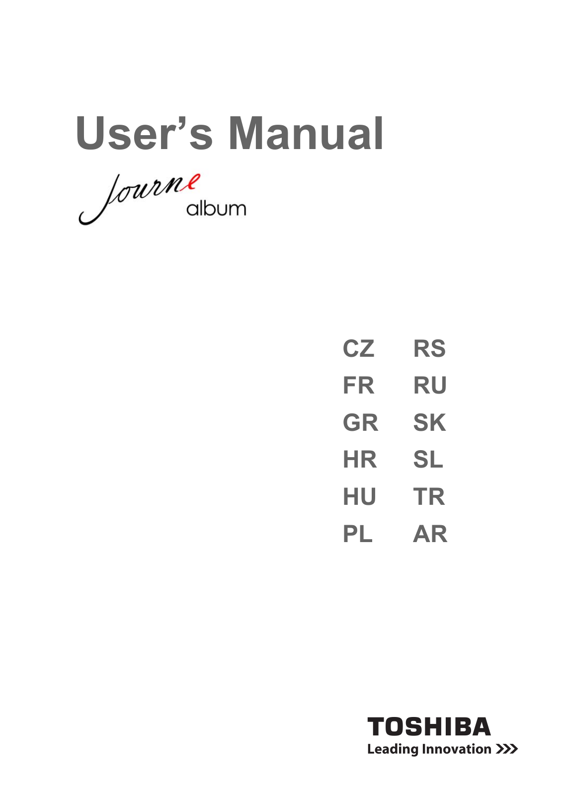 Toshiba CZ-RS, GR-SK User Manual