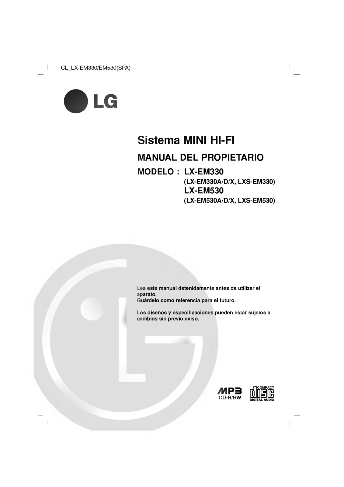 LG LX-EM530A User Manual