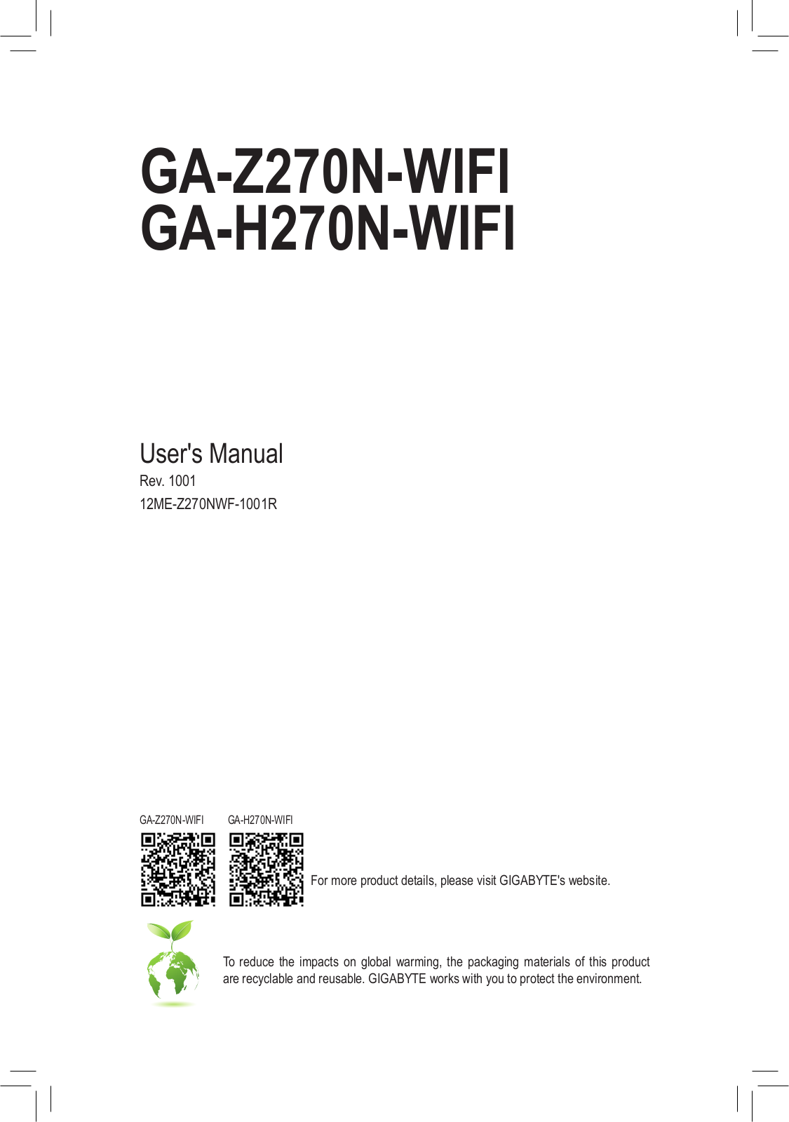 Gigabyte GA-Z270N-WIFI, GA-H270N-WIFI User Manual