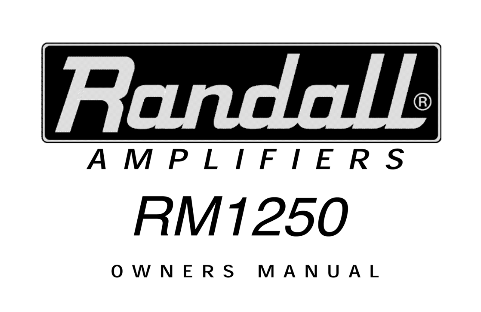 Randall RM1250 Owner's Manual