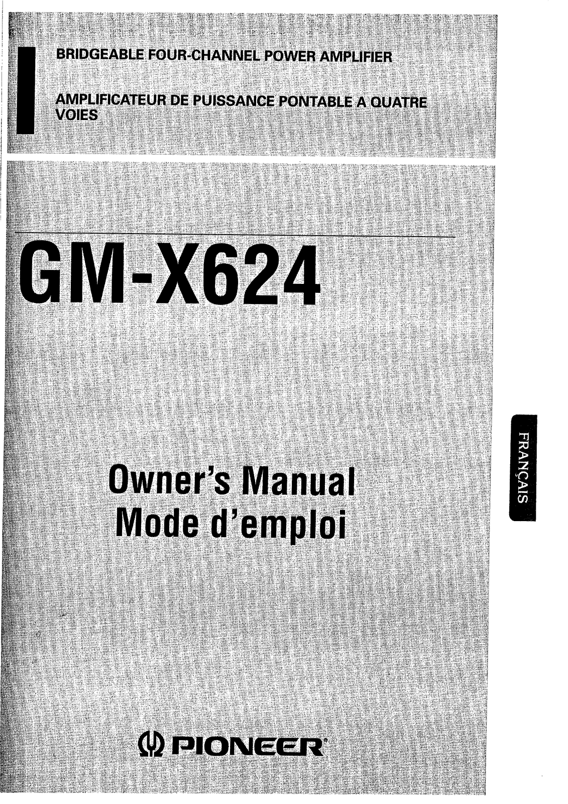 Pioneer GM-X624 (FR) Manual