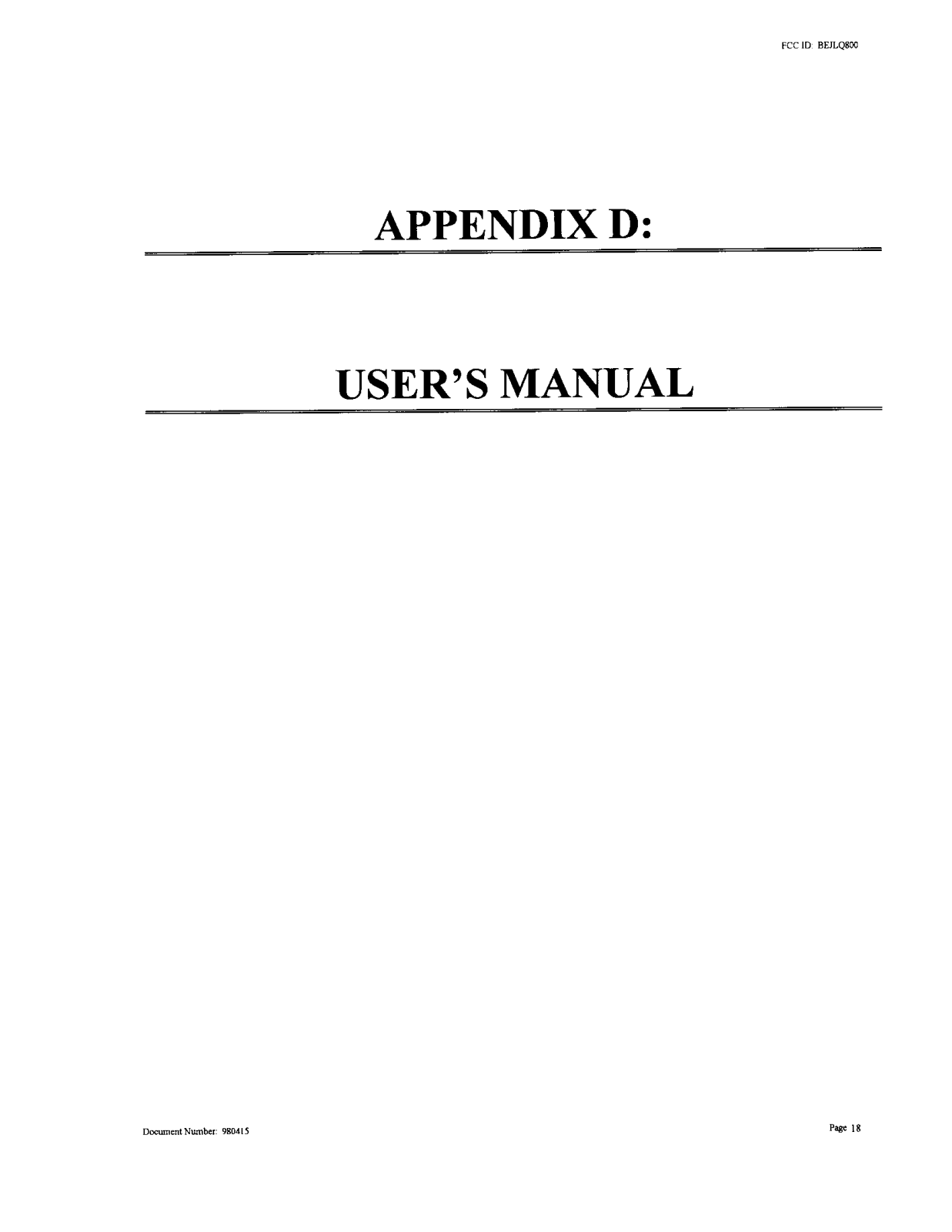 LG LQ800 User Manual