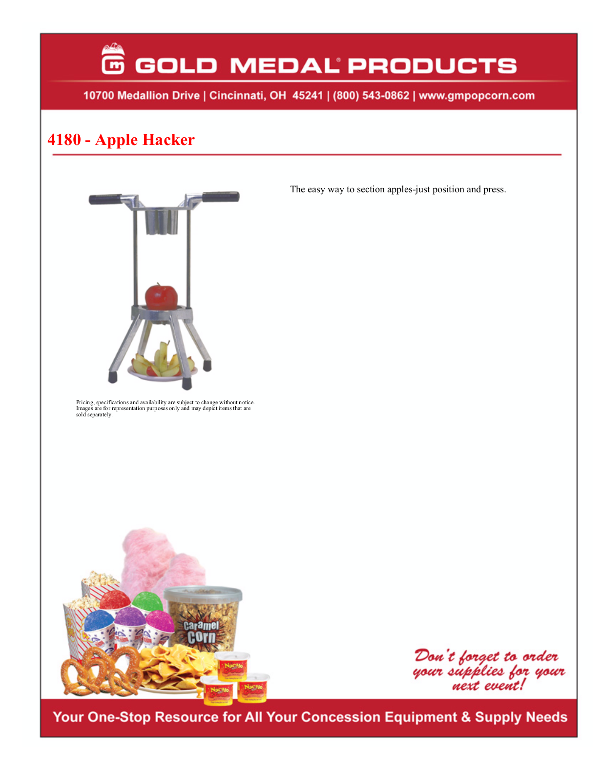 Gold Medal 4180 User Manual