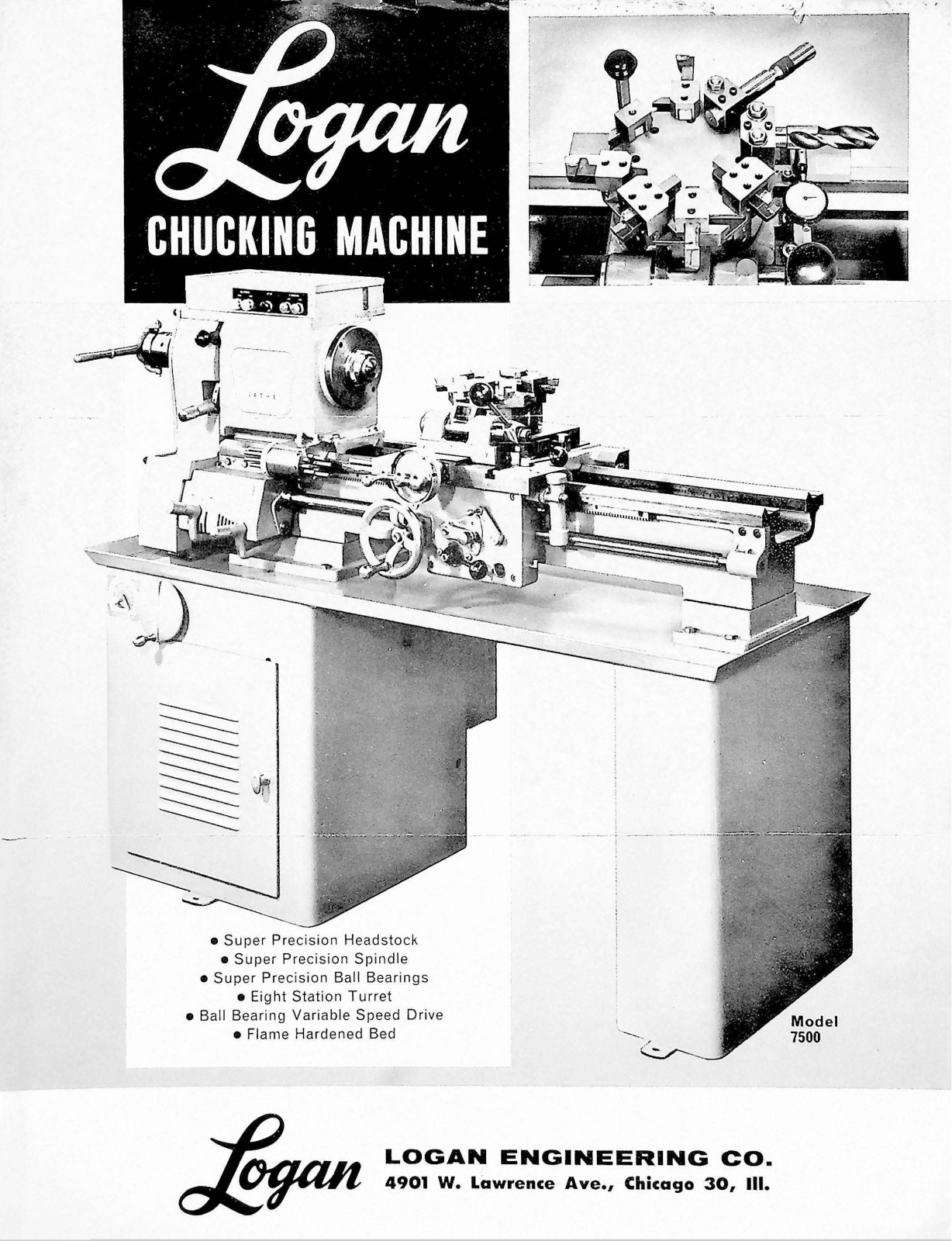 Logan Engineering Model 7500 Chucking Machine Lathes - ManualMachine.com
