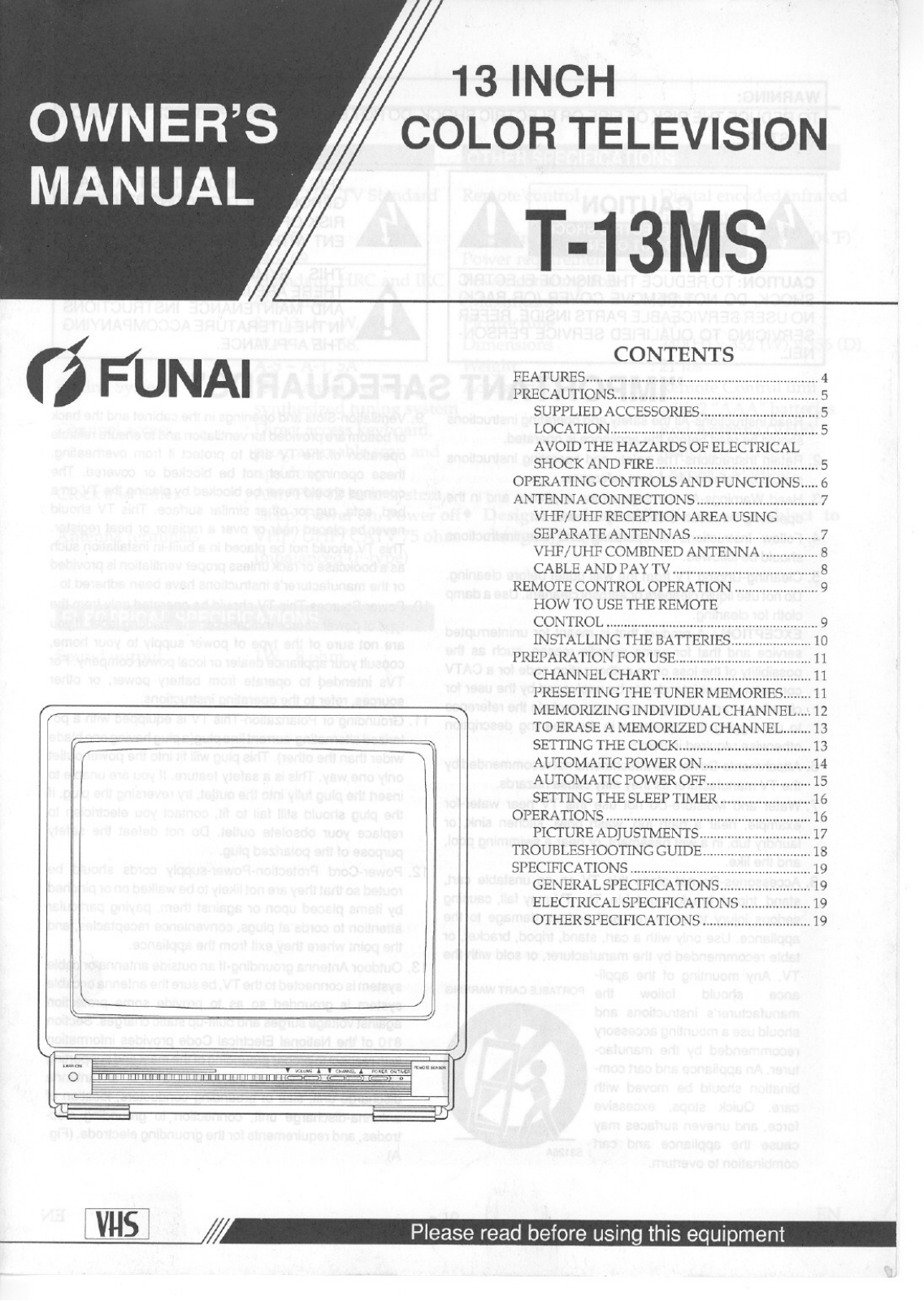 FUNAI T13MS User Manual