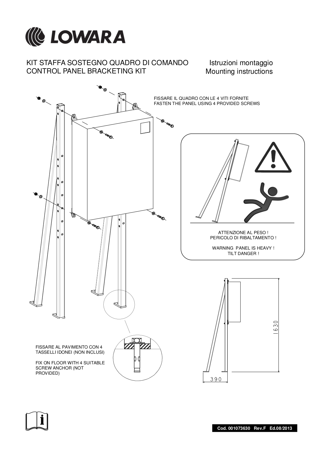 Xylem Control panel bracketing kit User Manual