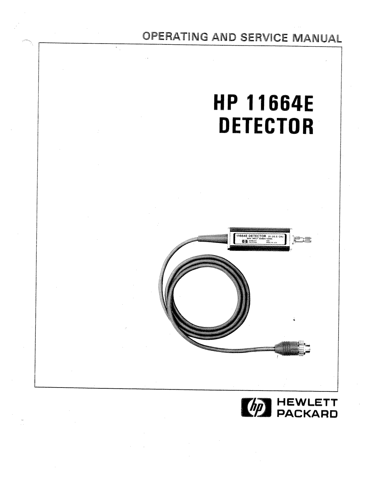 HP (Hewlett-Packard) 11664E User Manual