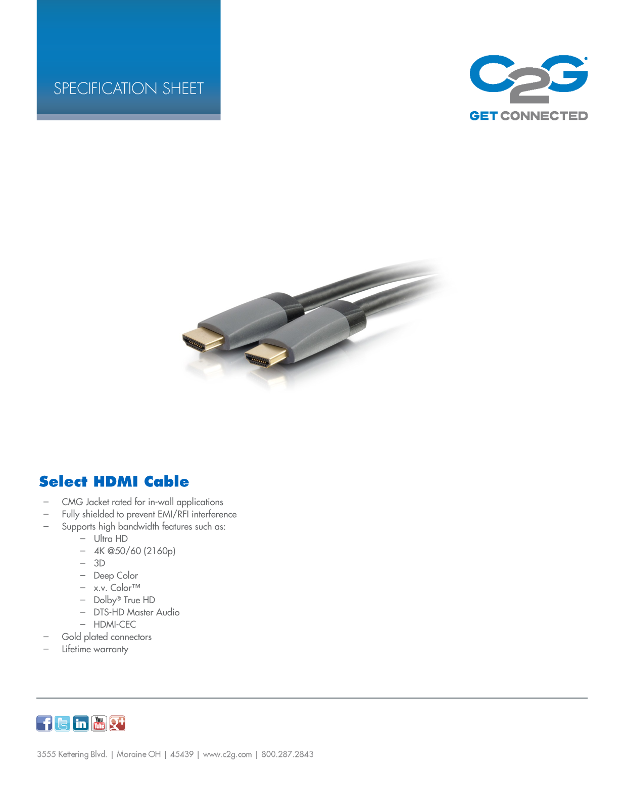 Cables To Go 42522, 42523, 50627 Specifications