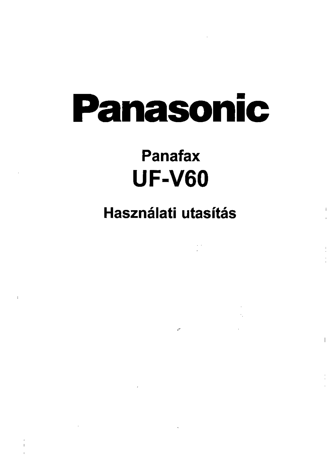 Panasonic UF-V60 User Manual