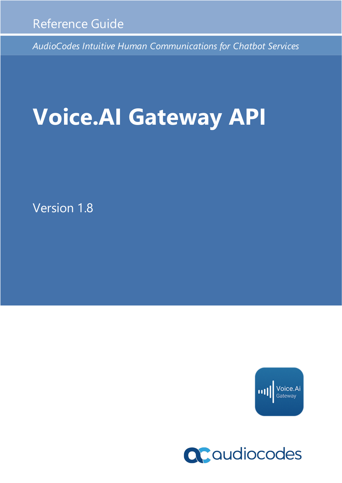 AudioCodes Voice.AI Gateway API Reference Guide