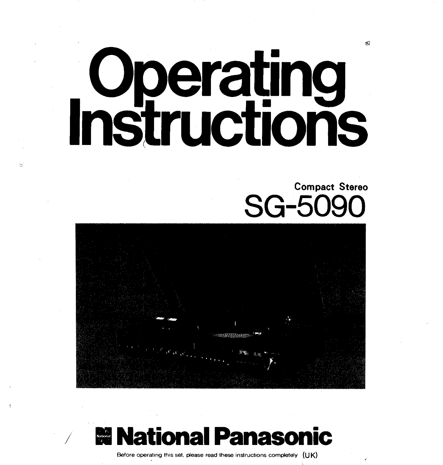 Panasonic SG-5090 User Manual