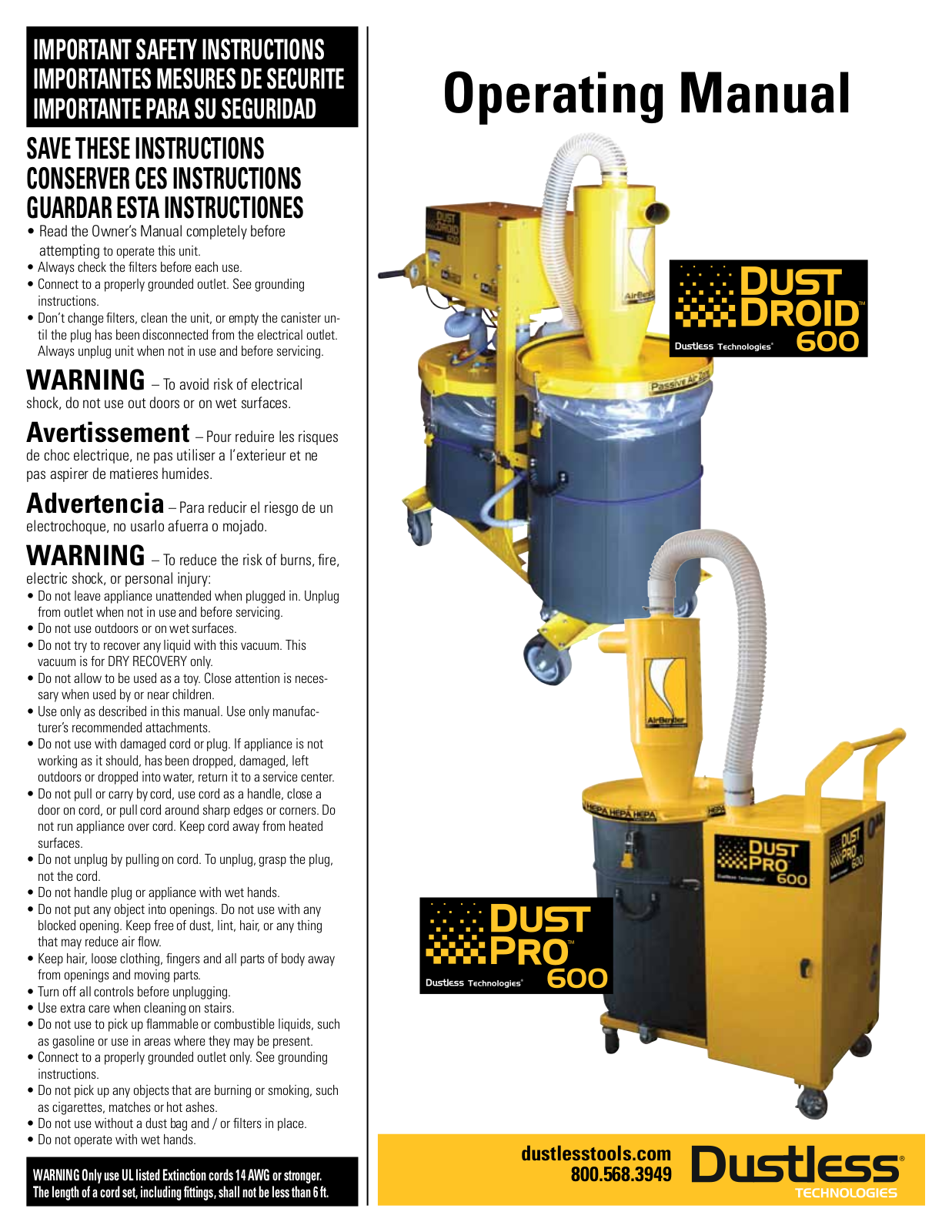 Dustless DustDroid 600 User Manual