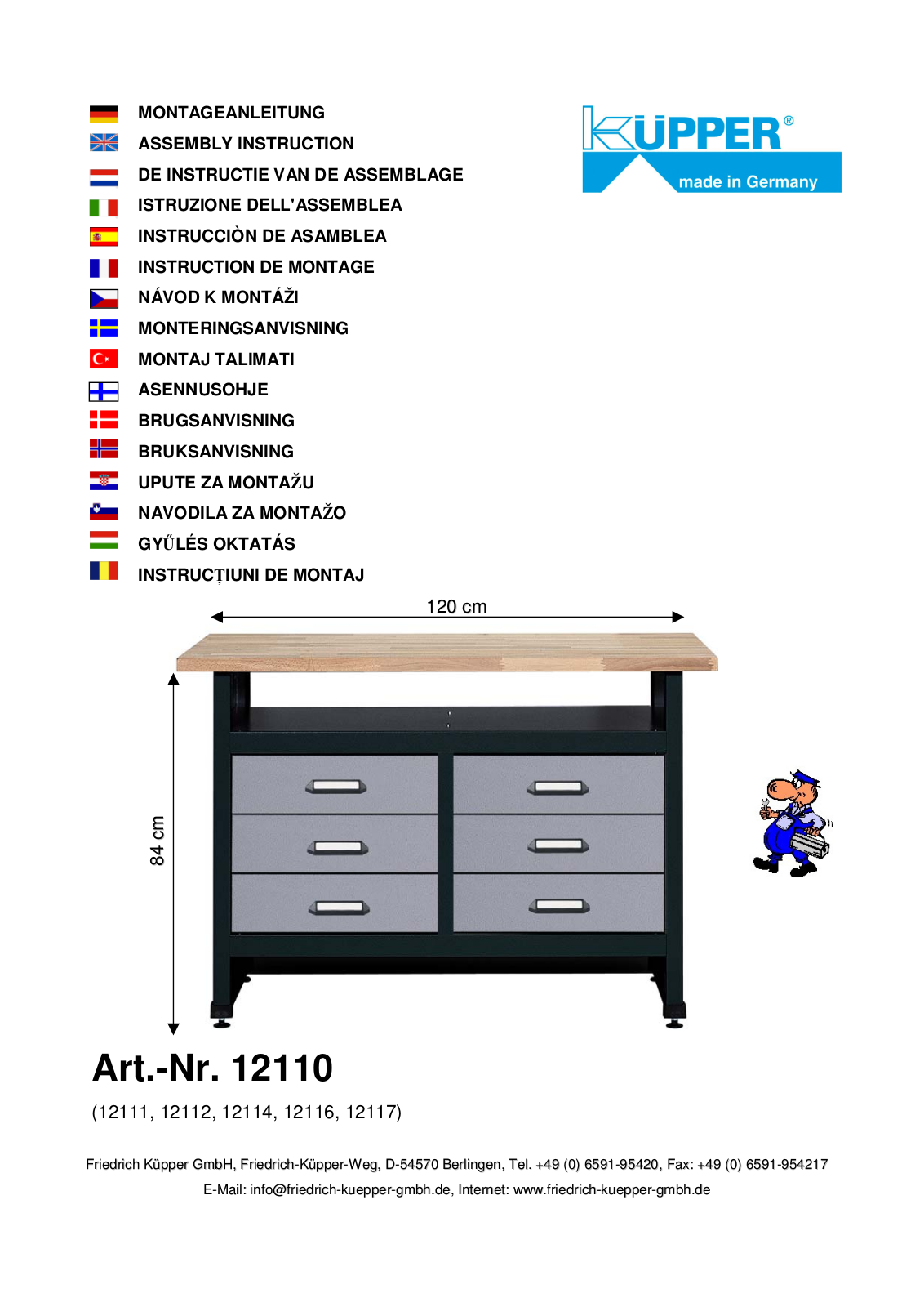 Küpper 12110, 12111, 12112, 12114, 12117 User guide