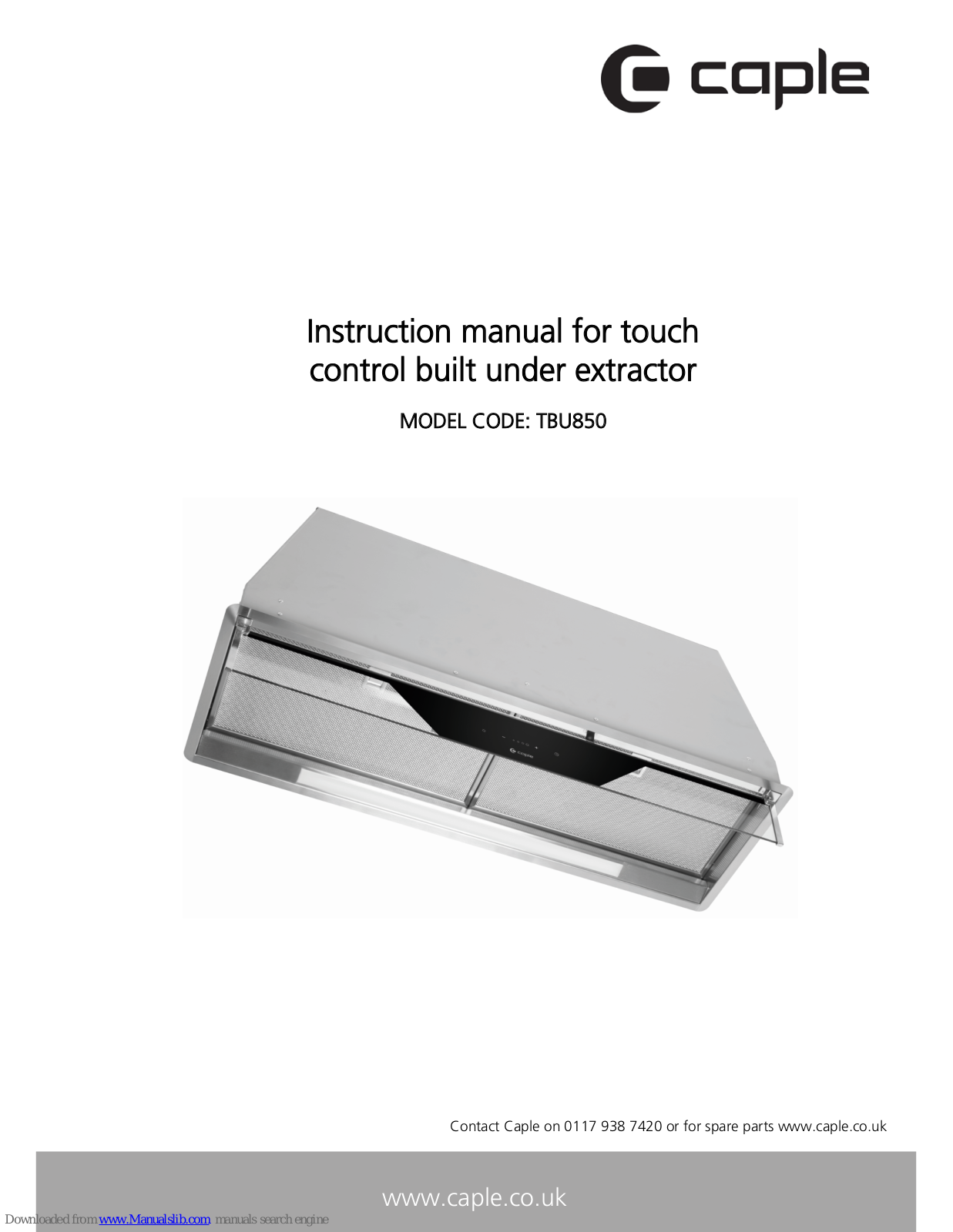 Caple TBU850 Instruction Manual