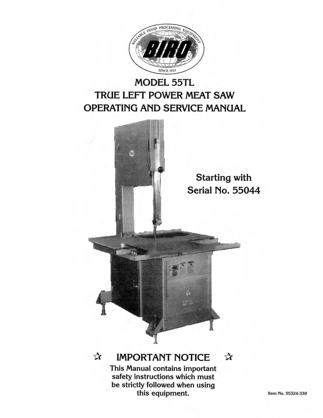 Biro 55TL Service Manual