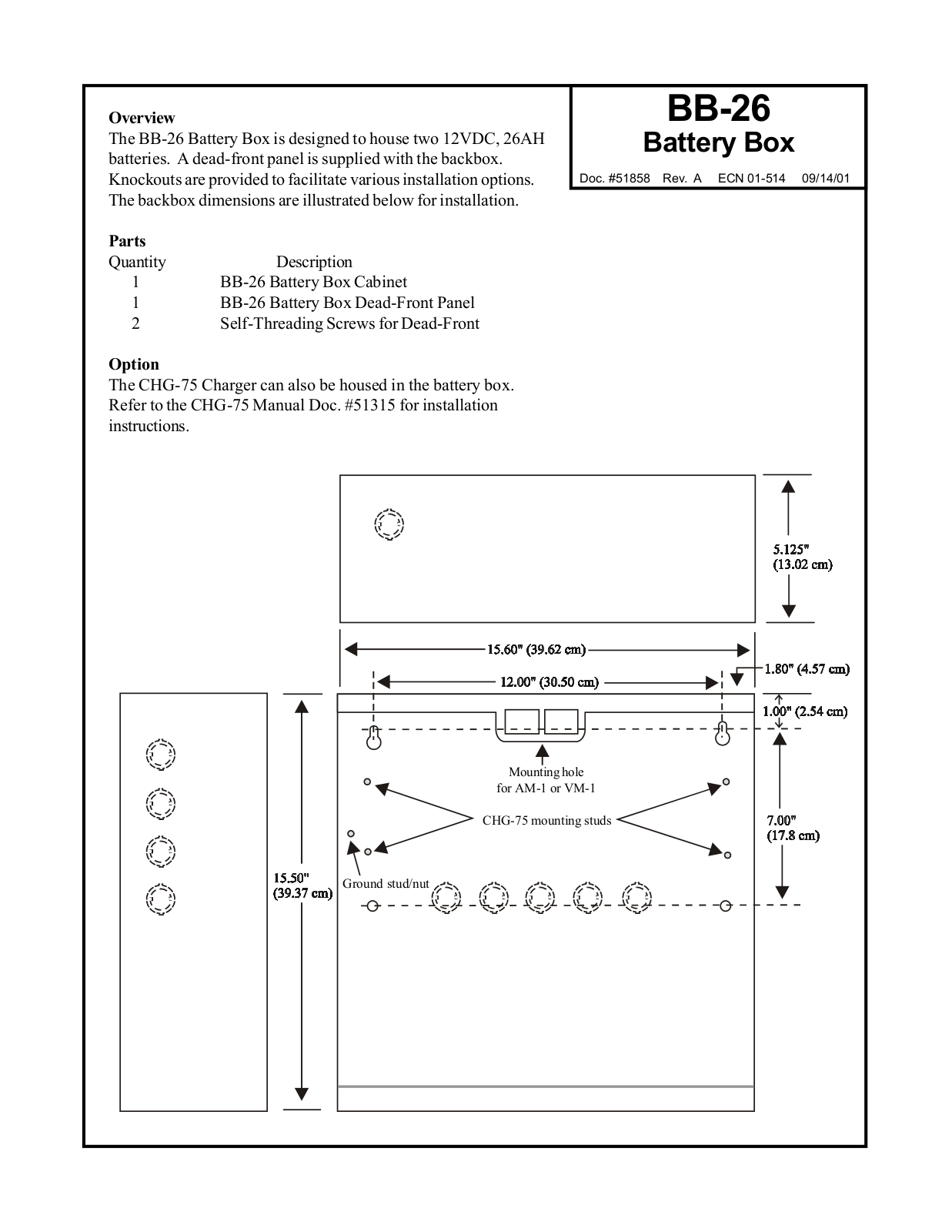 Fire-Lite BB-26 User Manual