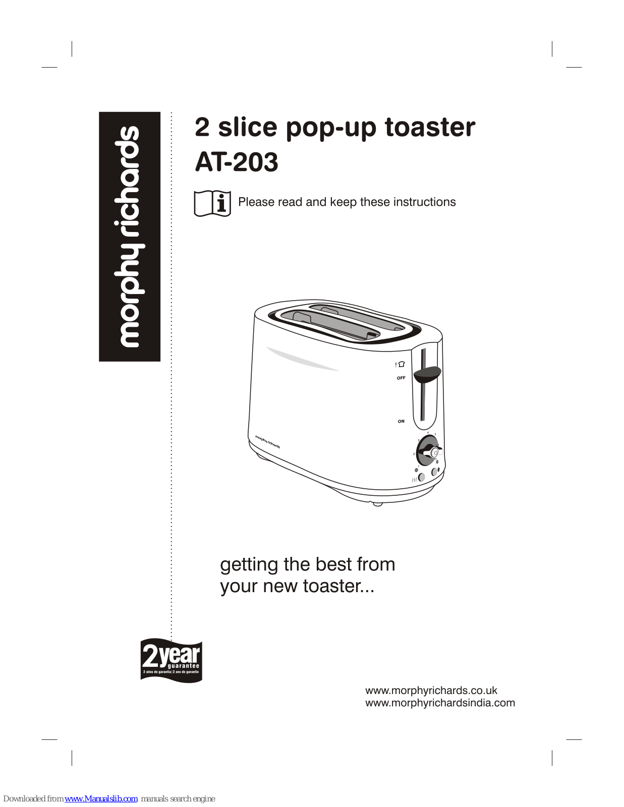 Morphy Richards AT-203 Instructions Manual