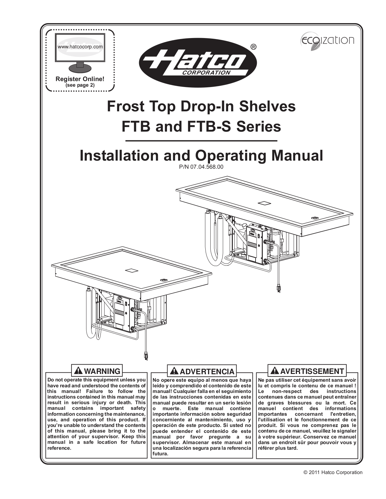 Hatco FTB  Series, FTB-S Series Operation Manual