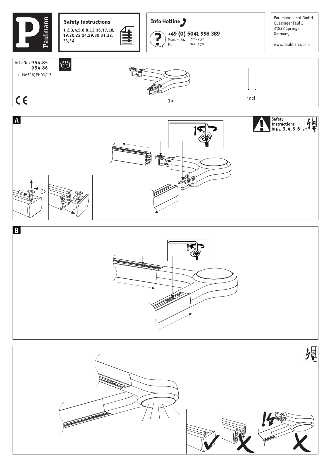Paulmann 954.85 operation manual - ManualMachine.com