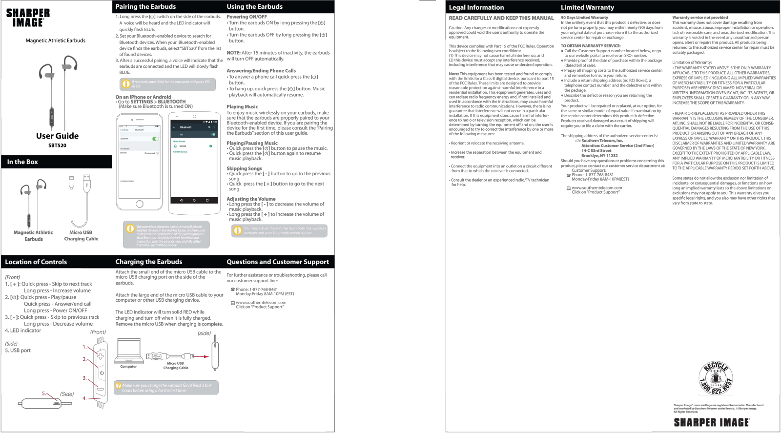 Sharper image SBT520 User Manual