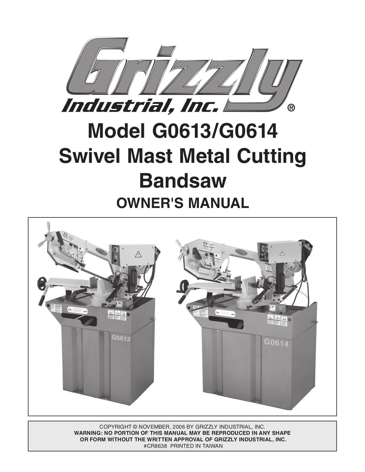 Grizzly G0614, G0613 User Manual