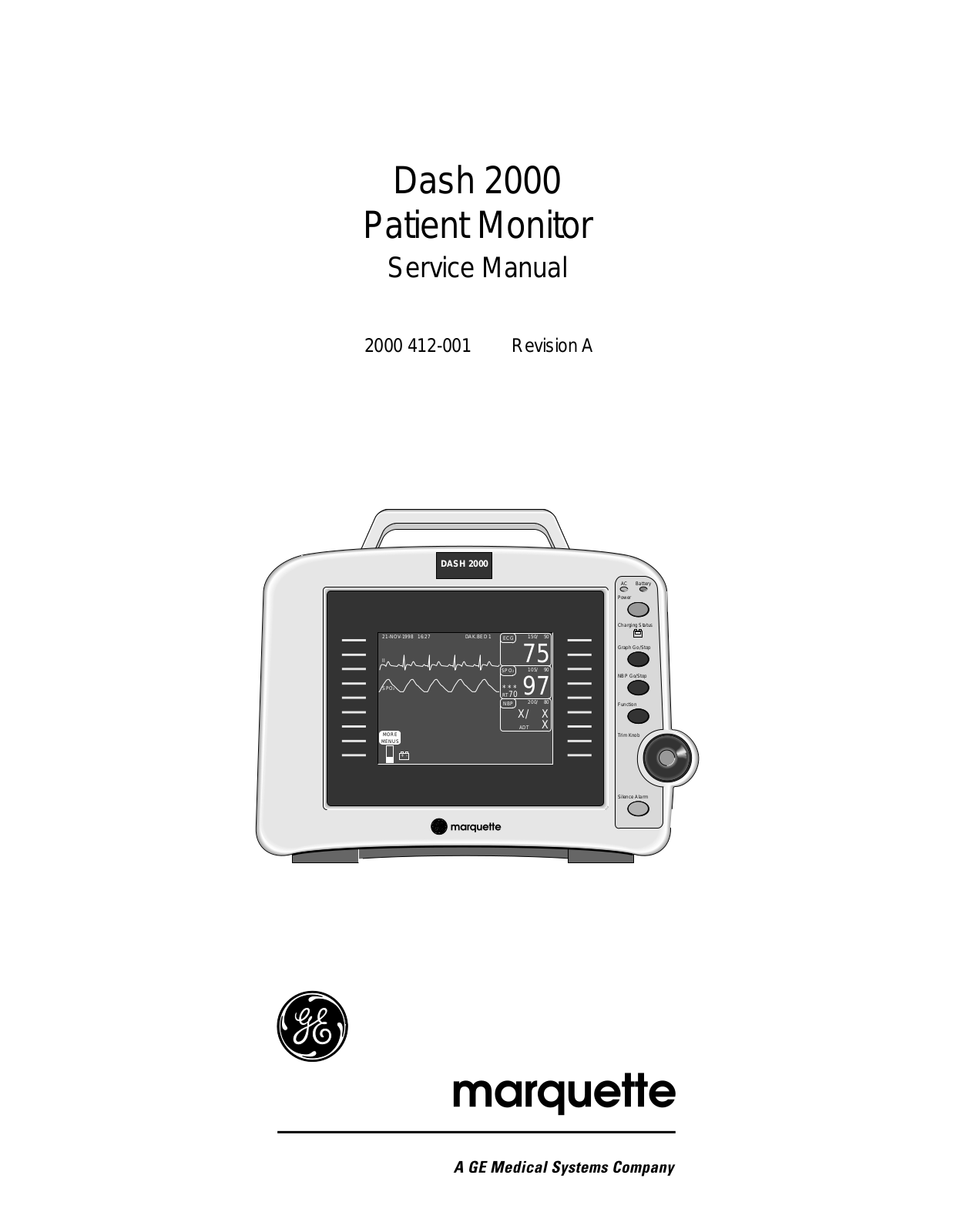 Marquette Dash 2000 Service Manual