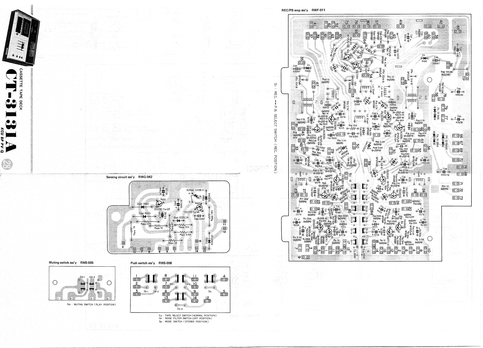 Pioneer CT-3131-A Schematic