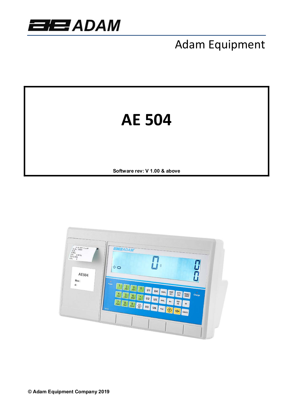 Adam Equipment AE 504 User Manual