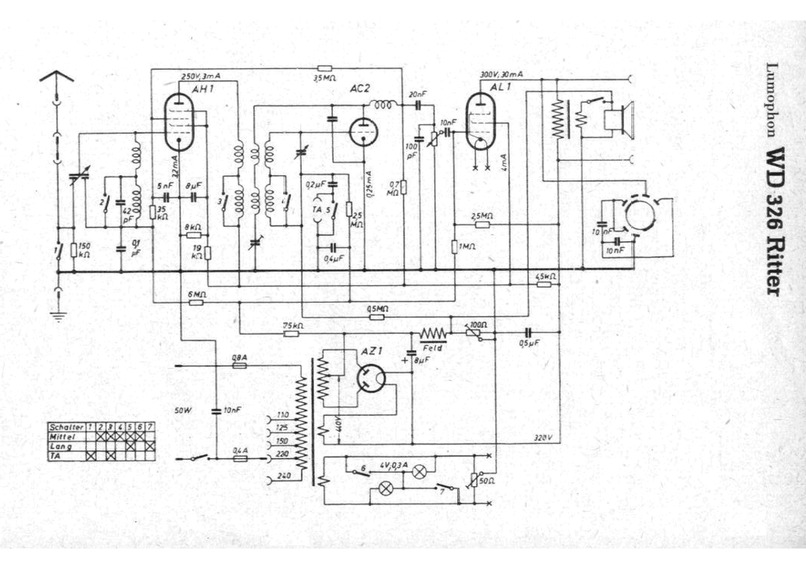 Lumophon wd326 ritter schematic - ManualMachine.com