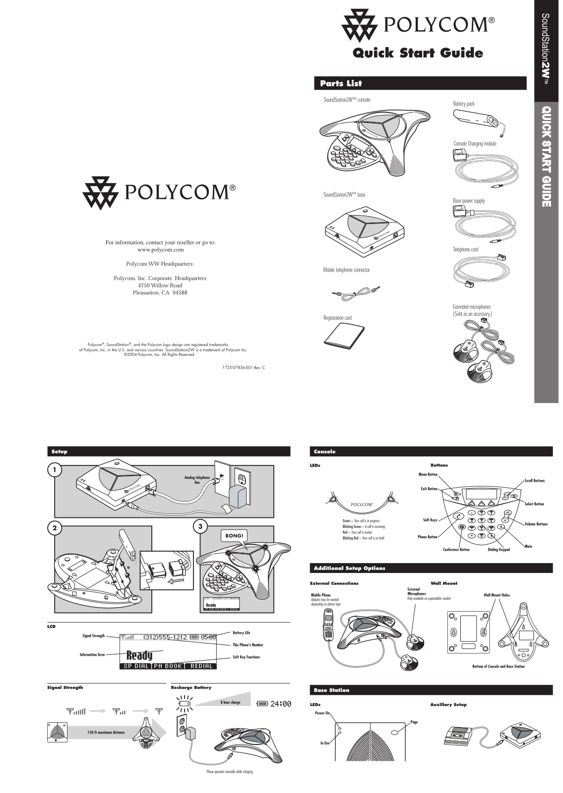 PolyCom SoundStation2W Quick Start Guide