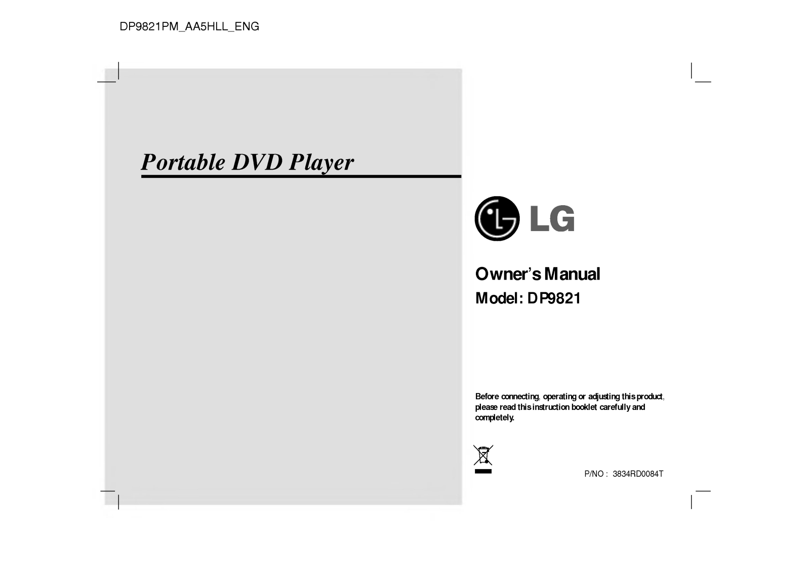 LG DP9821PM User Guide