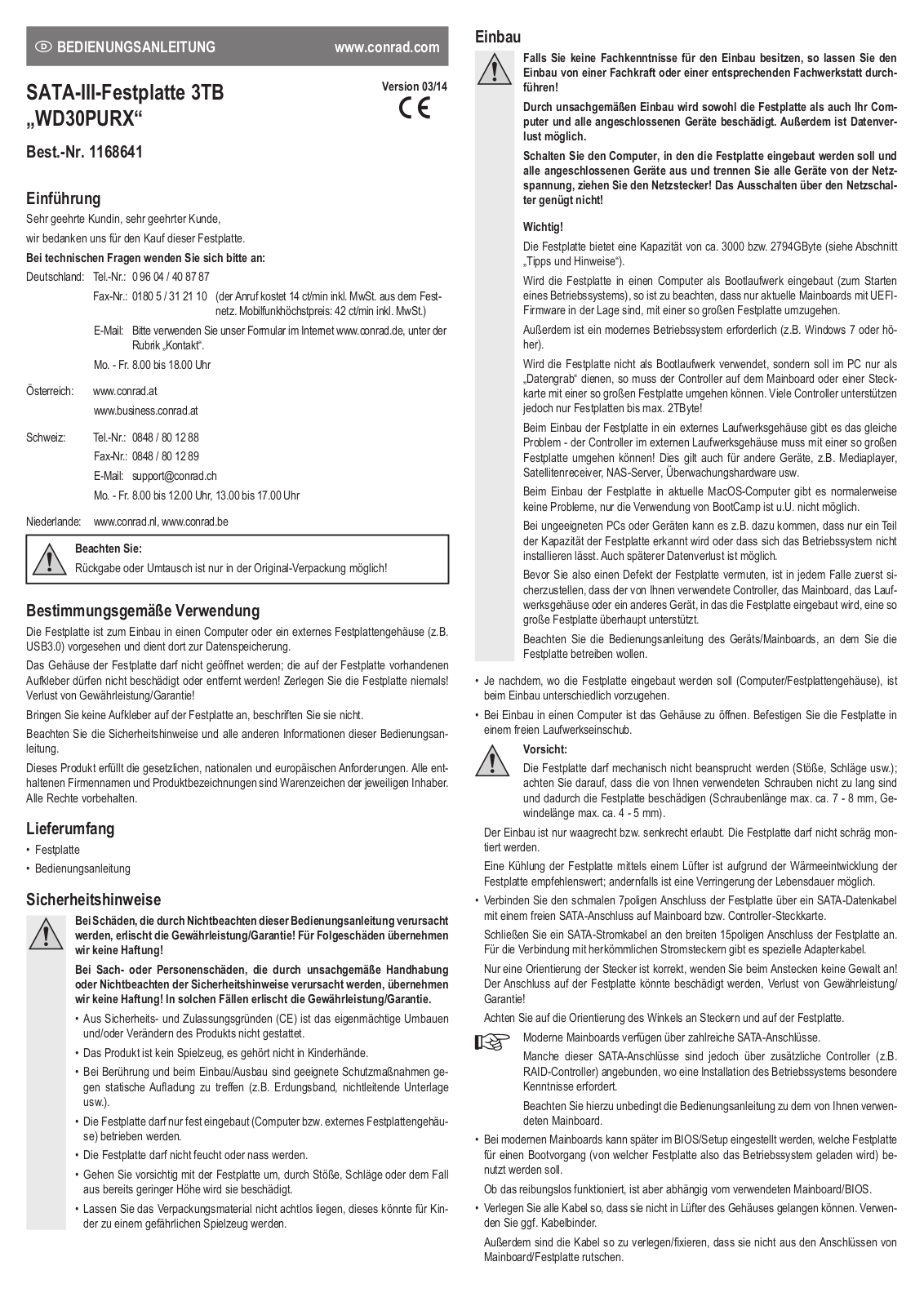 WD WD30PURX User guide