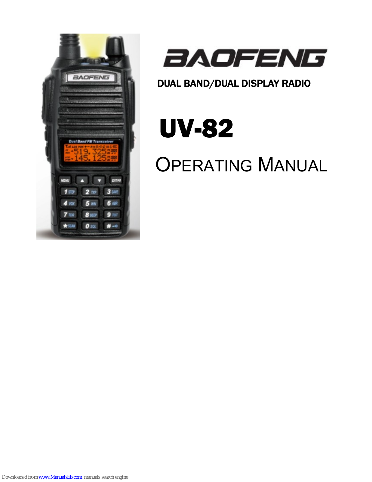 Baofeng UV-82 Operating Manual - ManualMachine.com