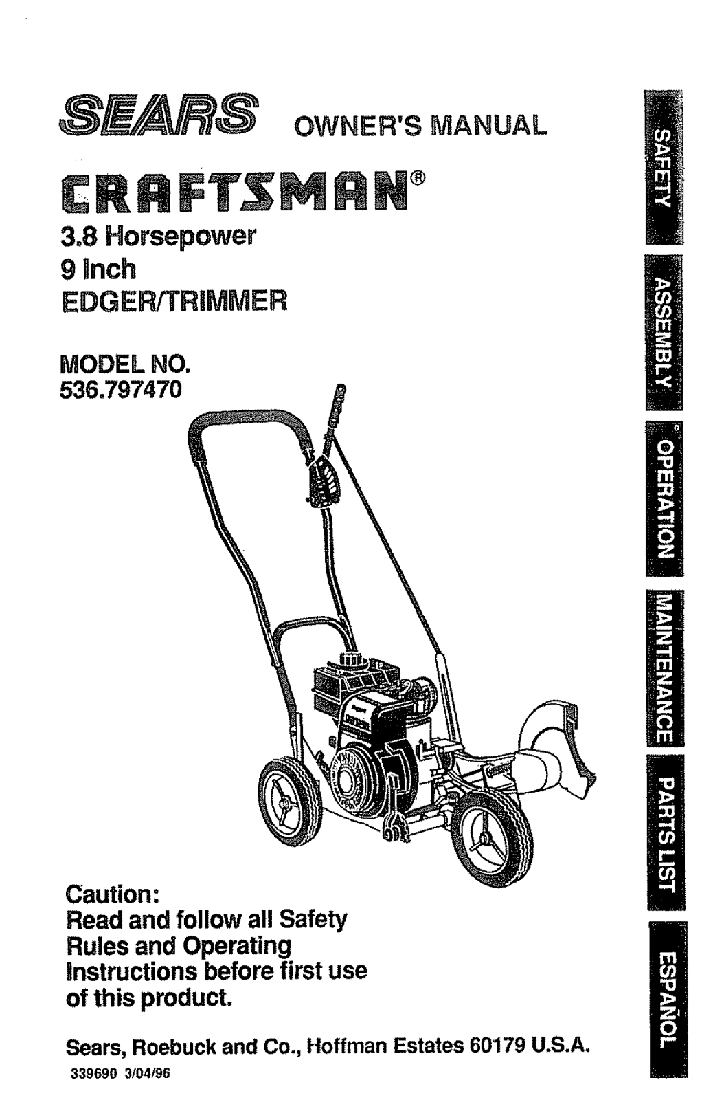 Sears 536.797470 User Manual