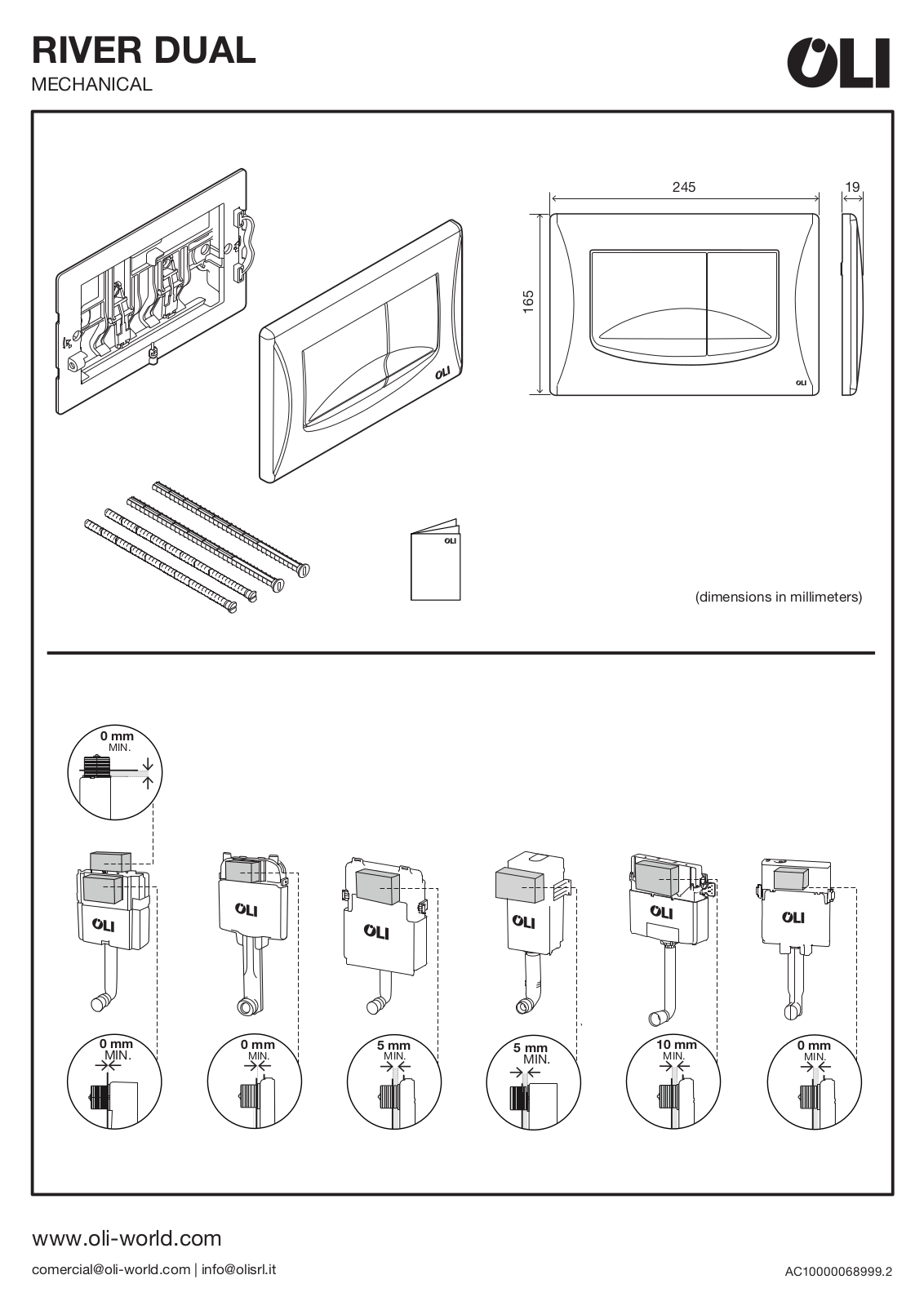 OLI RIVER DUAL MECHANICAL Installation guide