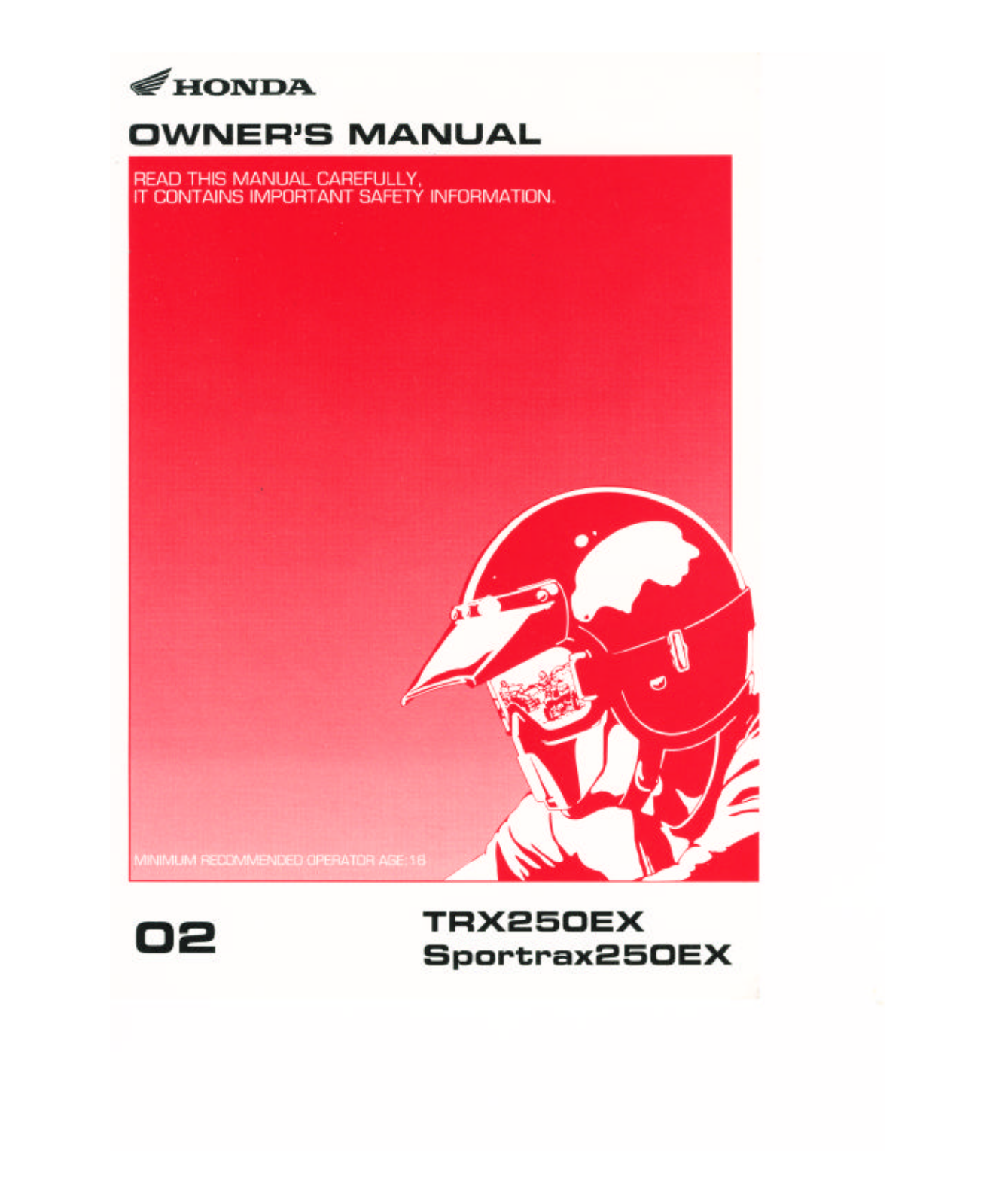 Honda SPORTRAX 250EX 2002 Owner's Manual