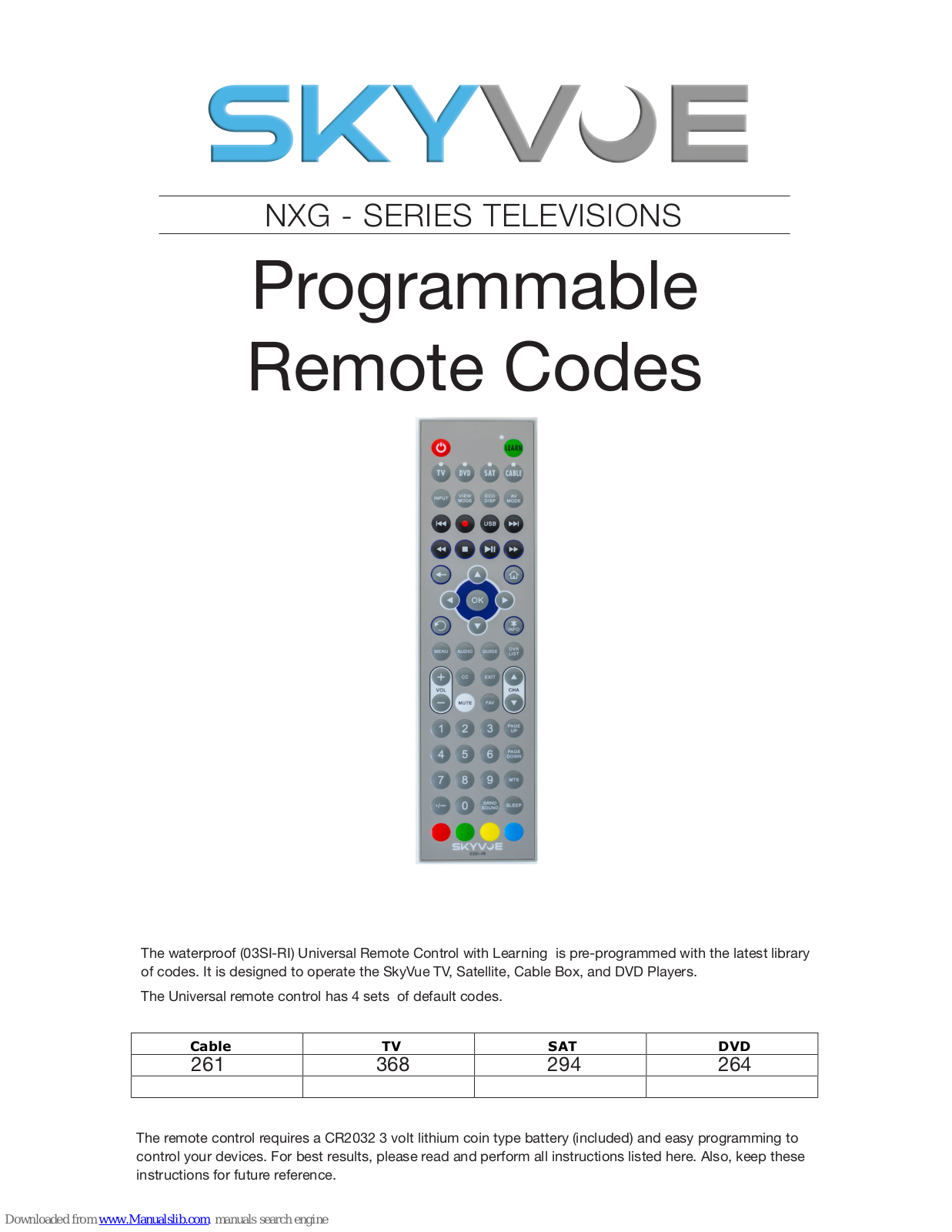 skyvoe NXG Series Manual