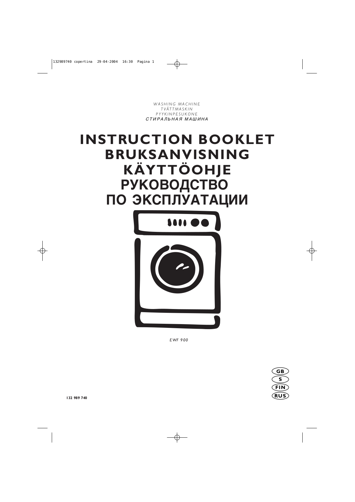 ELECTROLUX EWF900 User Manual