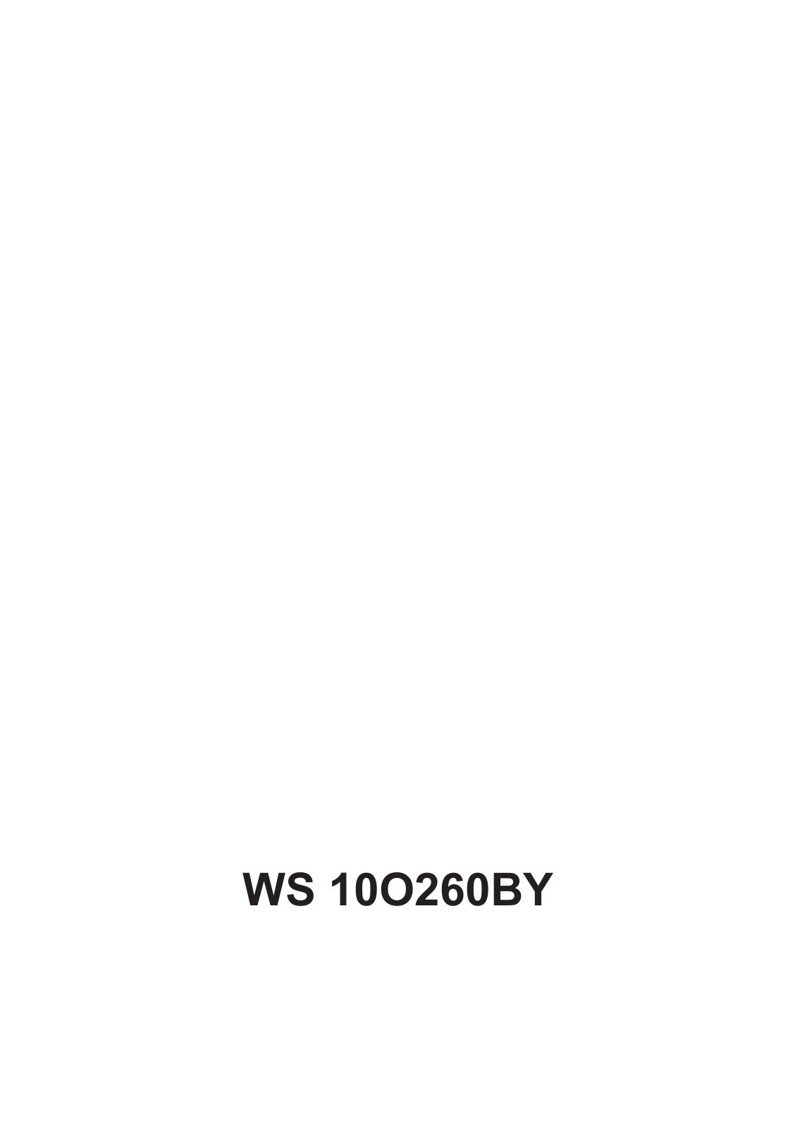 Siemens WS10O260BY User Manual