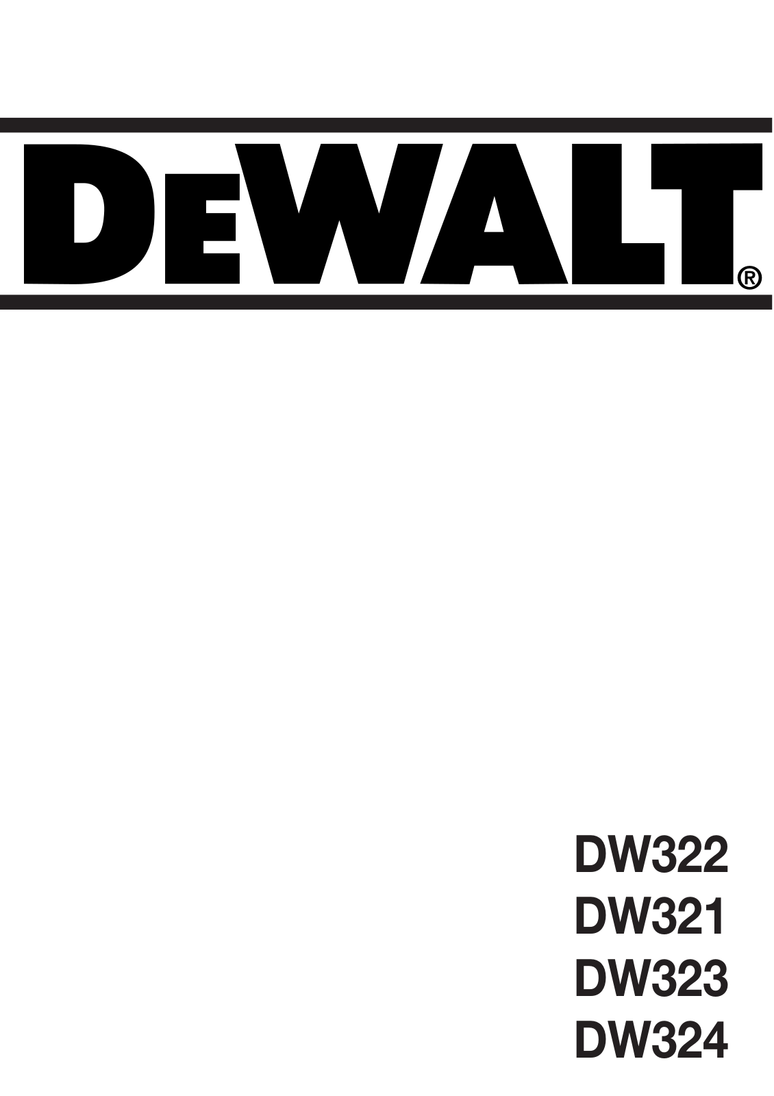 DeWalt DW321 User Manual