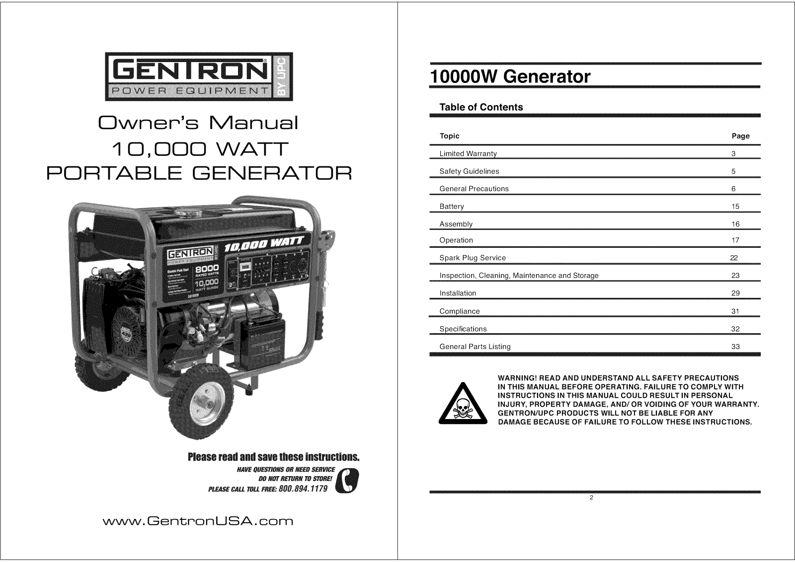 Gentron GG10020 Owner’s Manual