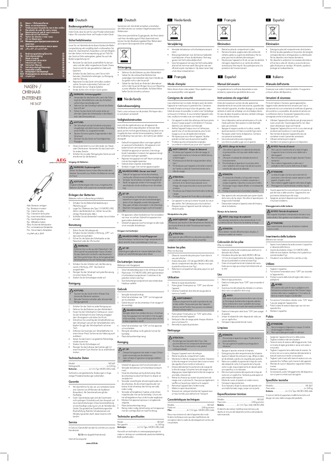 AEG NE 5637 operation manual