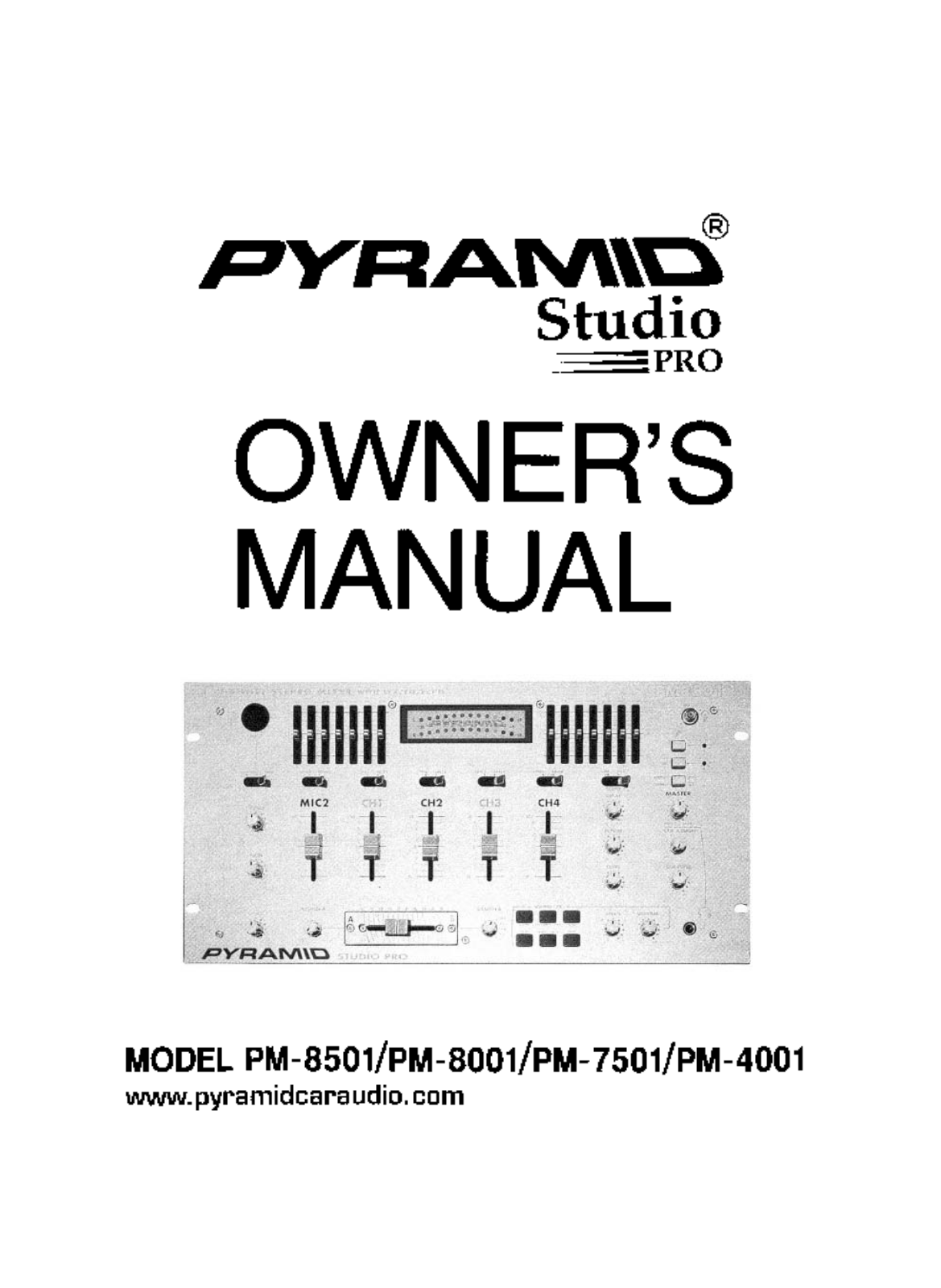 Pyramid Car Audio PM-8001, PM-8501, PM-7501, PM-4001 User Manual