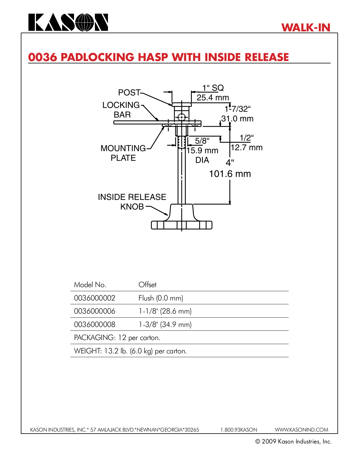 Kason 0036000002 User Manual