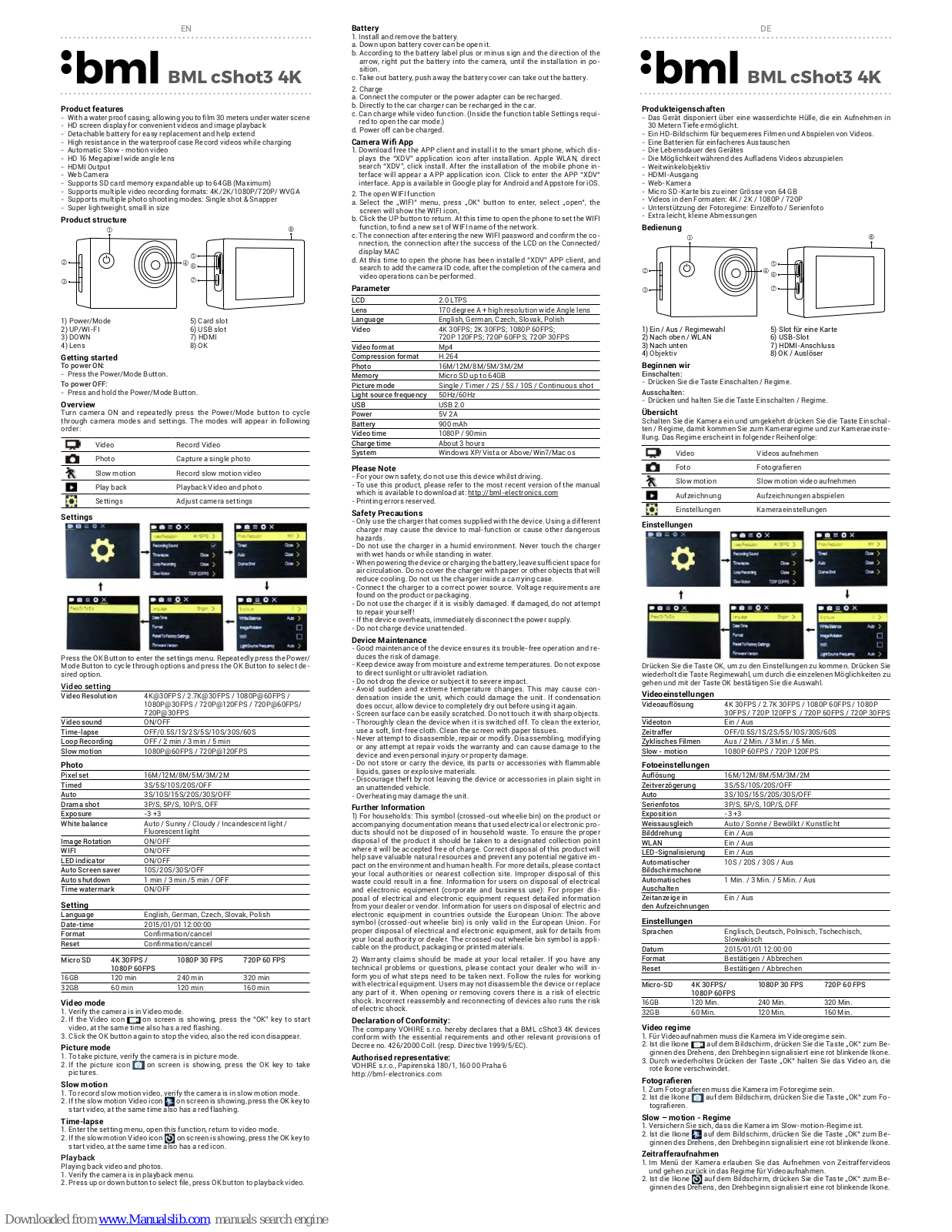 BML cShot3 4K User Manual - ManualMachine.com