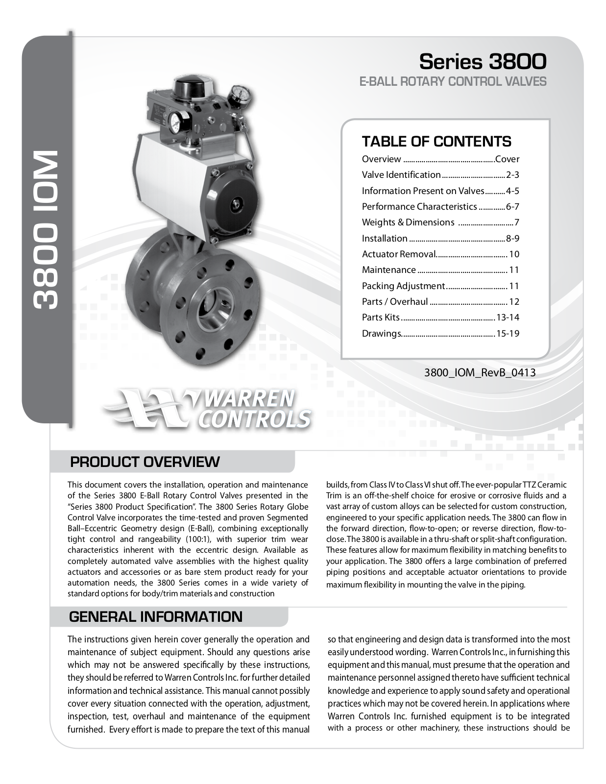 Warren Controls 3800 User Manual