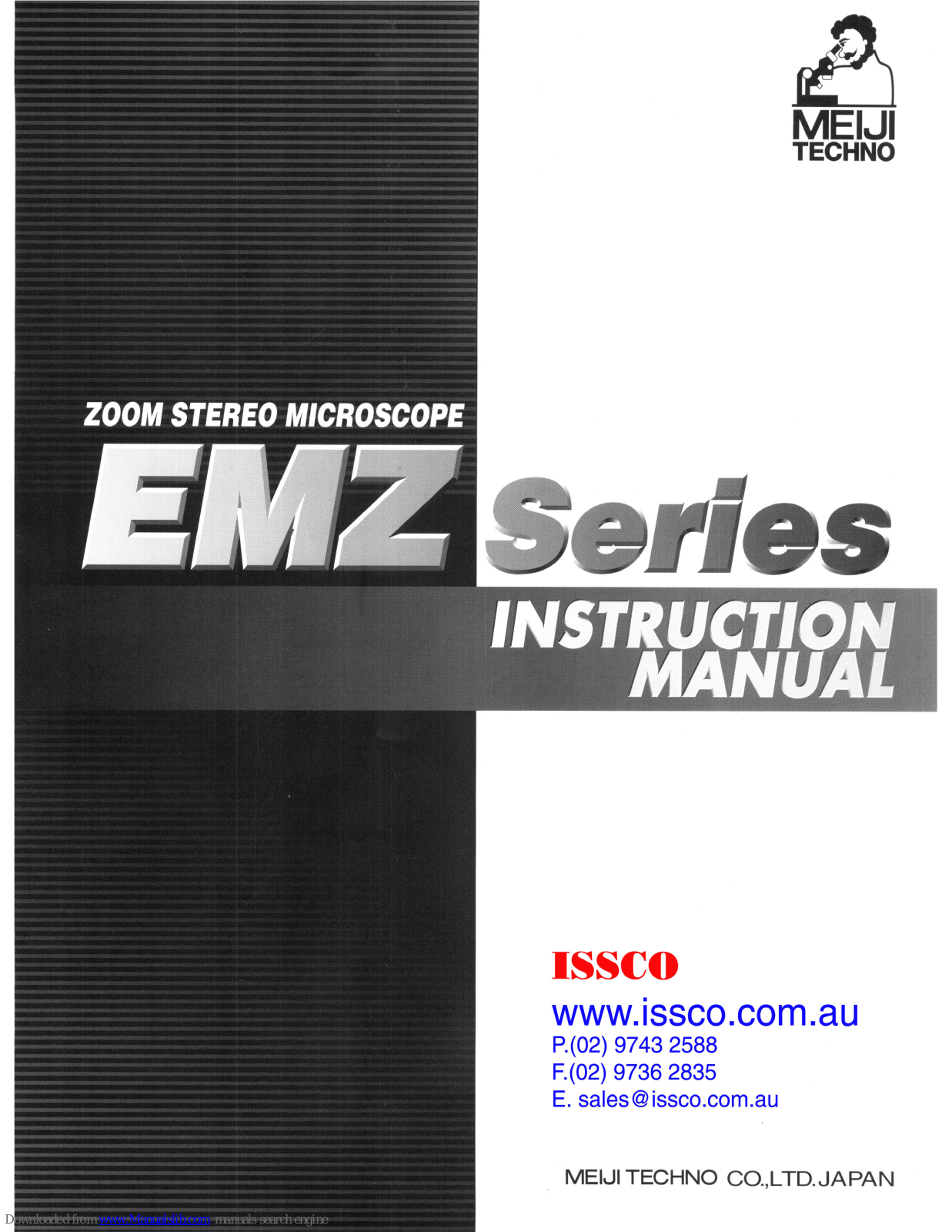 Meiji Techno EMZ-1, EMZ-2, EMZ-13, EMZ-2TR, EMZ-13TR Instruction Manual