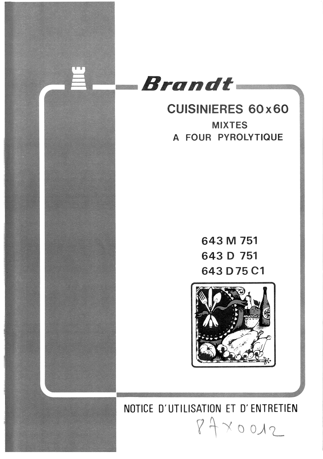 BRANDT 643D75 User Manual