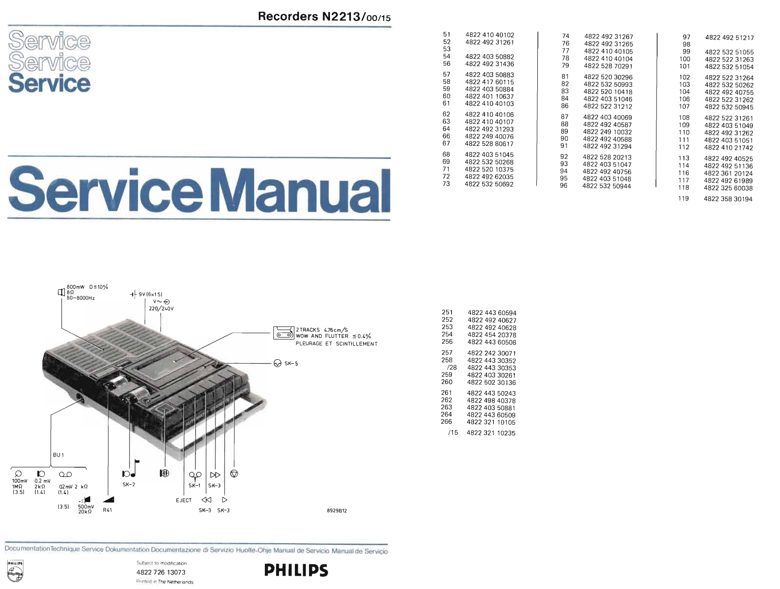 Philips N-2213 Service Manual